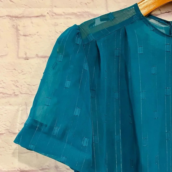 Robbie Bee Vintage Short Sleeve Sheer Dress‎ Size Medium - Picture 4 of 11